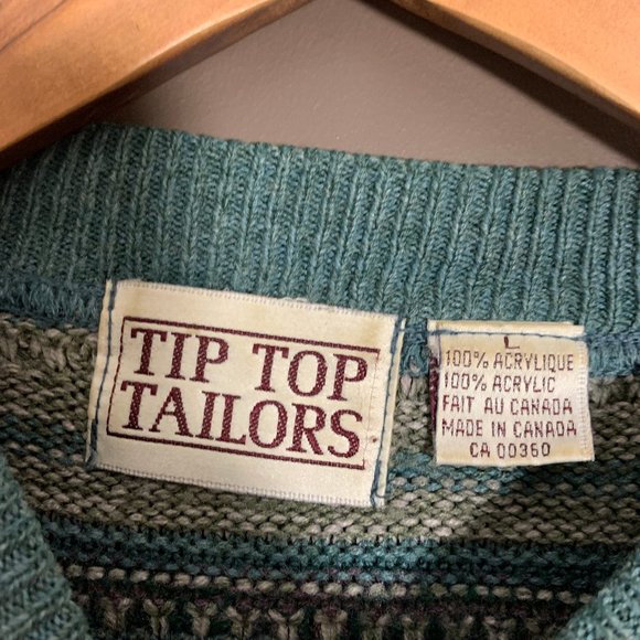 Tip Top Tailors Men's Vintage Knit Sweater - Large - Picture 2 of 2